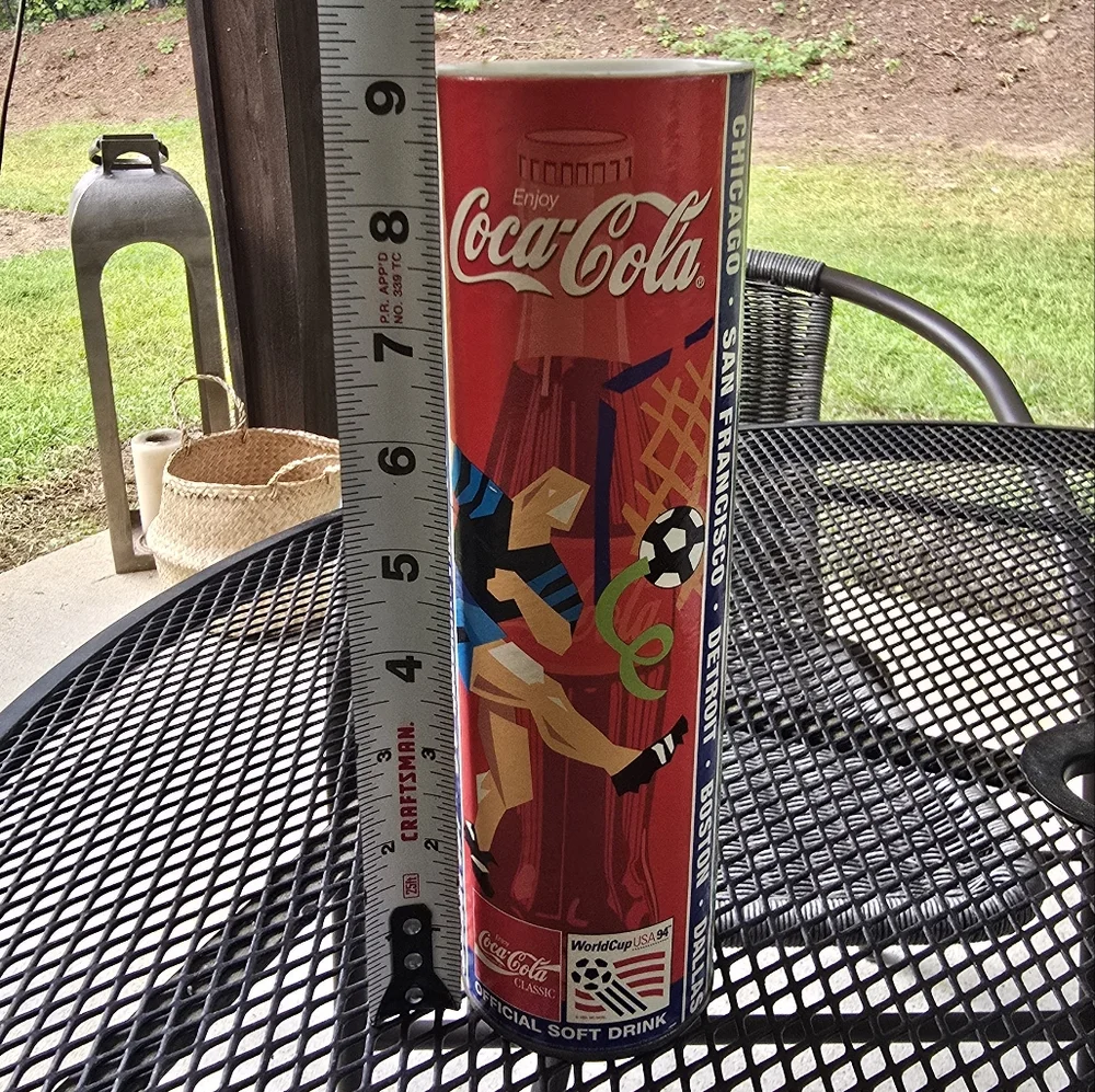 1994 USA Soccer World Cup Coca Cola Tube Piggy Bank/Coin Bank - Picture 8 of 8
